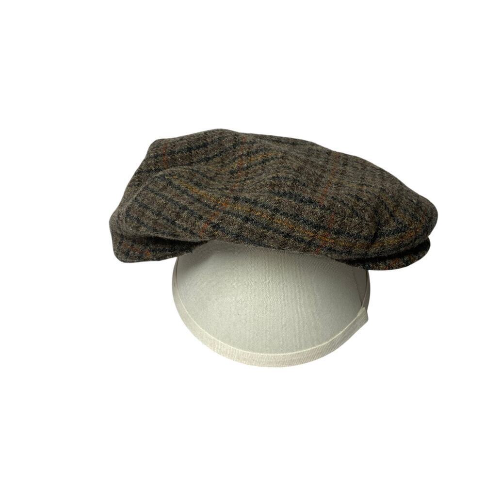 PENDLETON Men's "M" 100% Pure Virgin Wool Hat/Cap, Made in USA, Gray Plaid